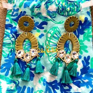 Lilly Pulitzer teal statement earrings
